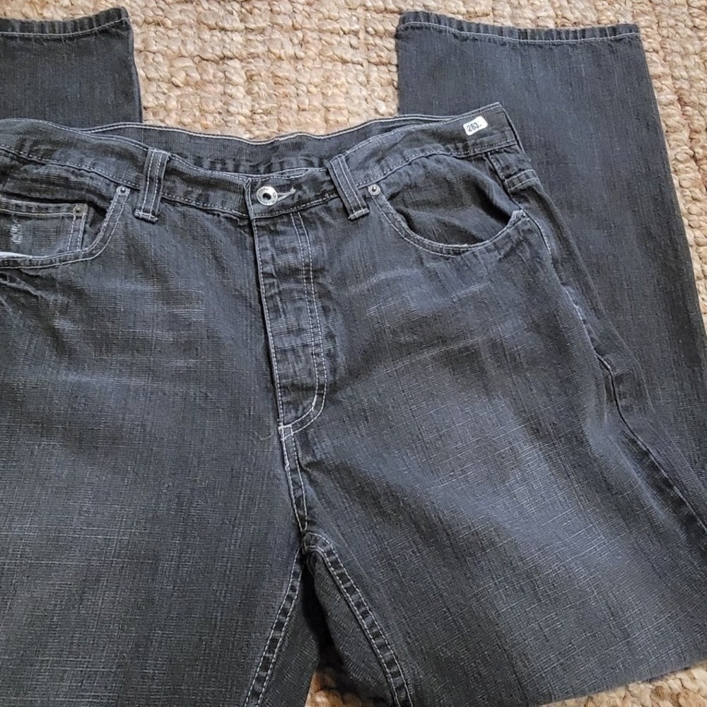 jf J.Ferrar Men's Straight Jeans - Charcoal Gray Wash Made In Italy 34x30
